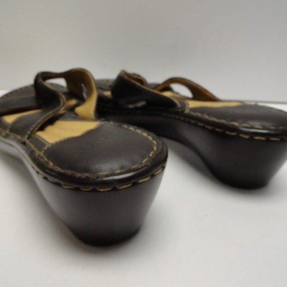 Born Women's Brown Wedge Slip On Sandals - Picture 5 of 11